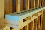 2 inch extruded foam board is used for roadbed.  The nominal width of the benchwork is 8 inches.