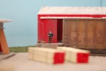 The lone boxcar spotted at Millard Lumber in Urbandale is hauled away.