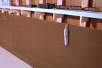 Tempered hardboard is used for skirting and to help provided a finished look to the railroad.